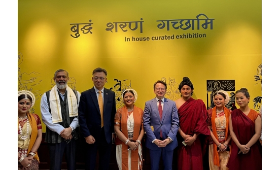 Ambassador Ganbold Dambajav participated in the inauguration of the Exhibition "Buddham Saranam Gacchami" at the National Gallery of Modern Art.