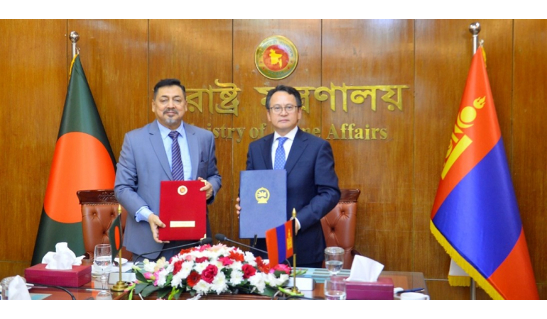 Монгол Улс, Бүгд Найрамдах Бангладеш Ард Улс улсын Засгийн газар хоорондын хэлэлцээрт гарын үсэг зурав